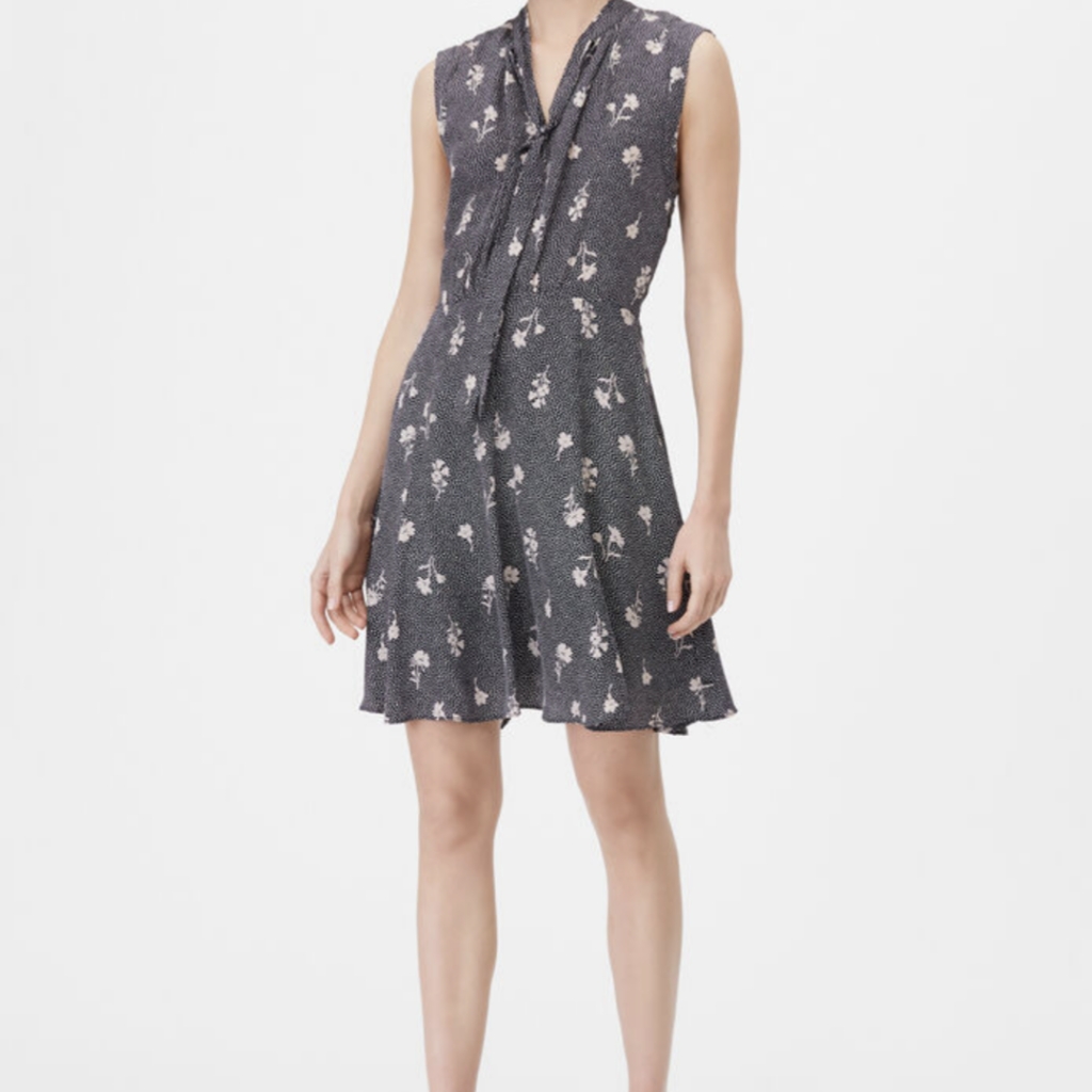 Tailored By Rebecca Taylor Silk Wildflower Dot Jacquard Dress, Sz 8